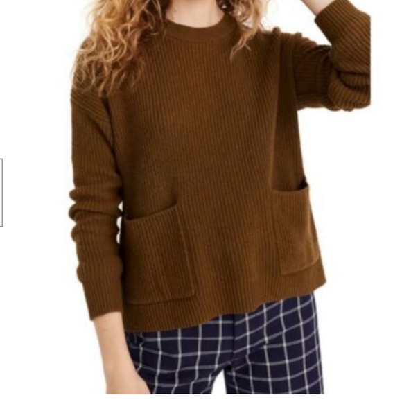 Madewell Brown Crew Neck Sweater Soft Knit - Picture 1 of 4